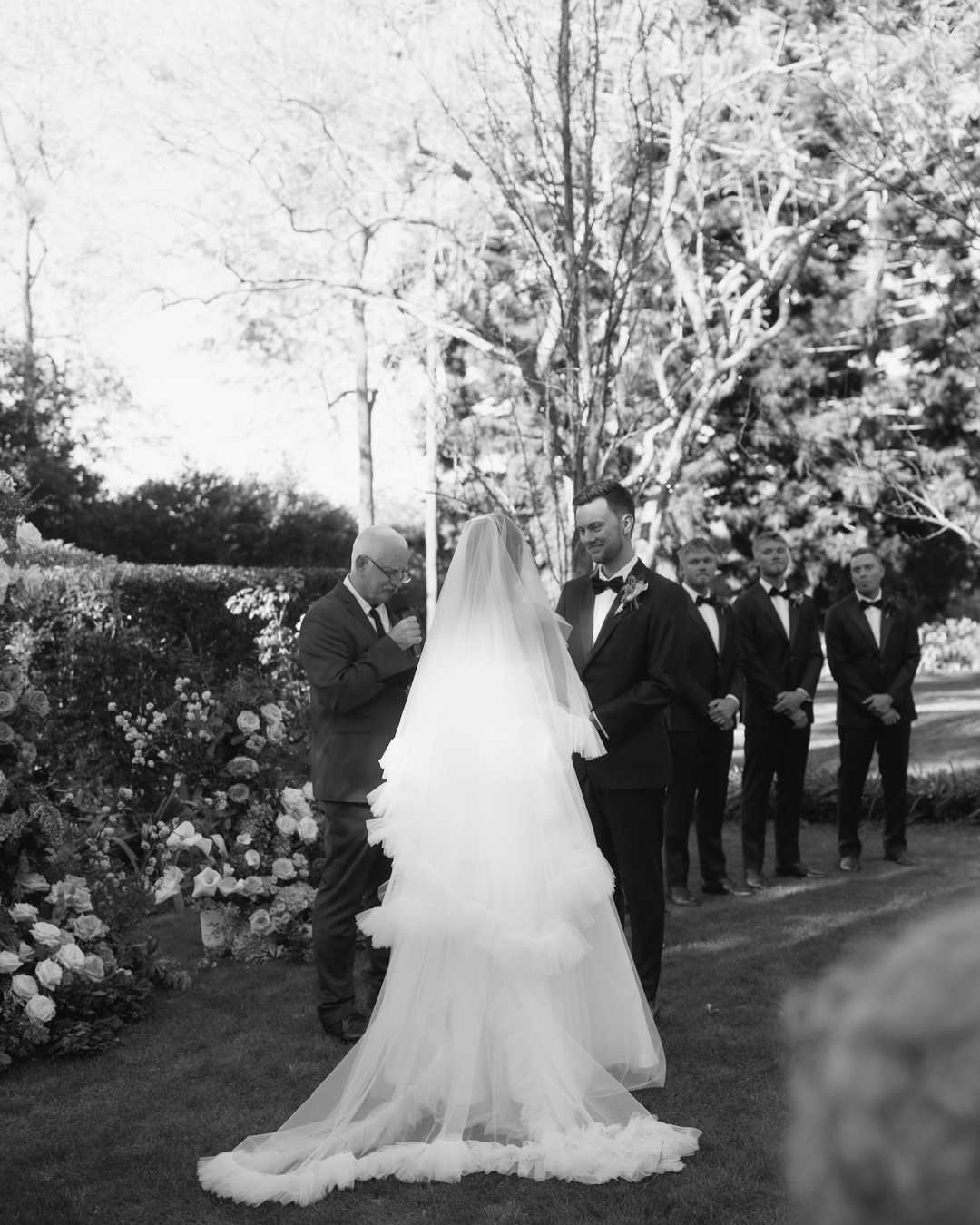Romance Is Born | Couture Cathedral Wedding Veil with Cascading Ruffles